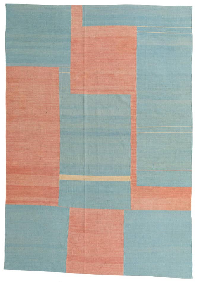 Detail image of 6' 7 x 9' 5 Hand Woven Kilim Modern Wool Rug