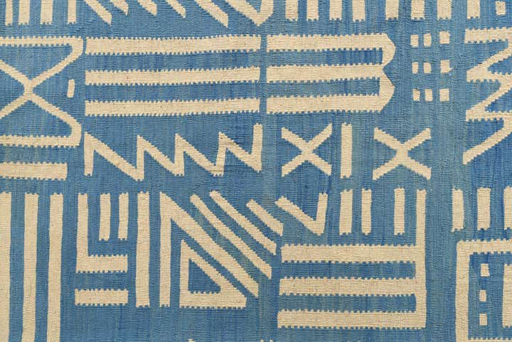 6' 11 x 9' 7 Hand Woven Kilim Modern Wool Rug