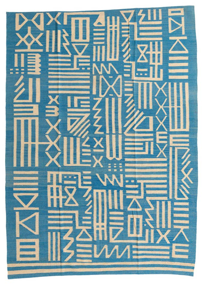 Detail image of 6' 11 x 9' 7 Hand Woven Kilim Modern Wool Rug
