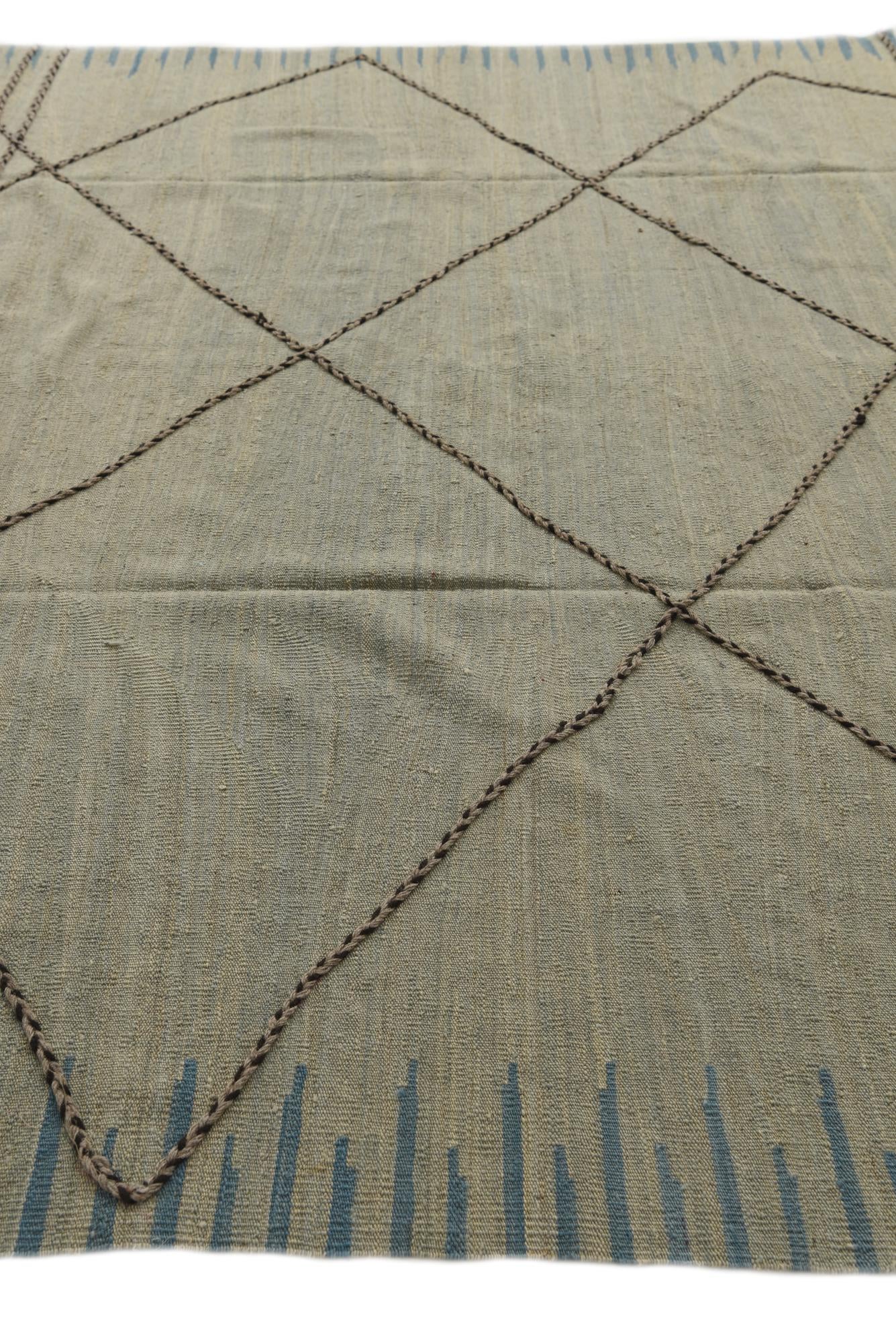 8' 5 x 9' 7 Hand Woven Kilim Modern Wool Rug