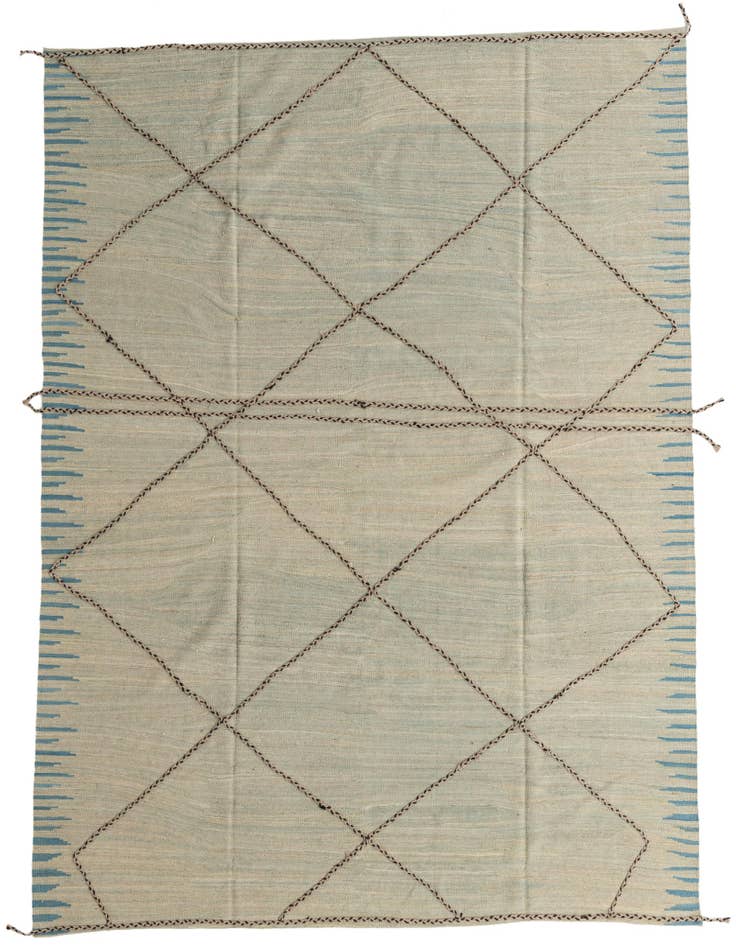 Detail image of 8' 5 x 9' 7 Hand Woven Kilim Modern Wool Rug
