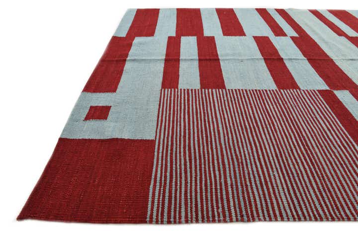 5' 4 x 6' 8 Hand Woven Kilim Modern Wool Rug