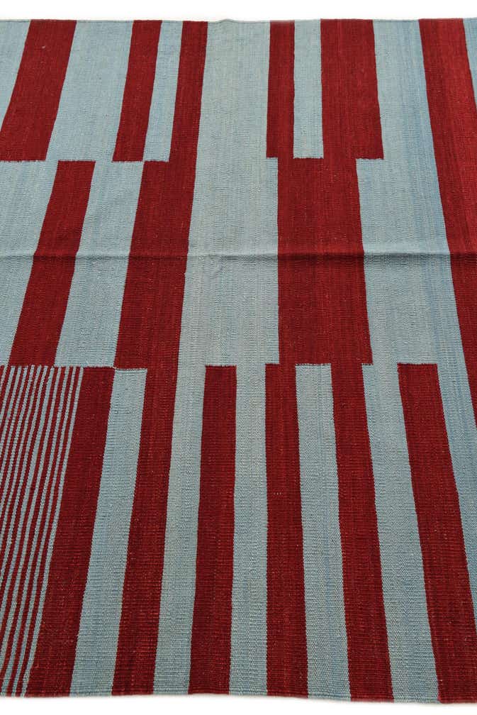 5' 4 x 6' 8 Hand Woven Kilim Modern Wool Rug