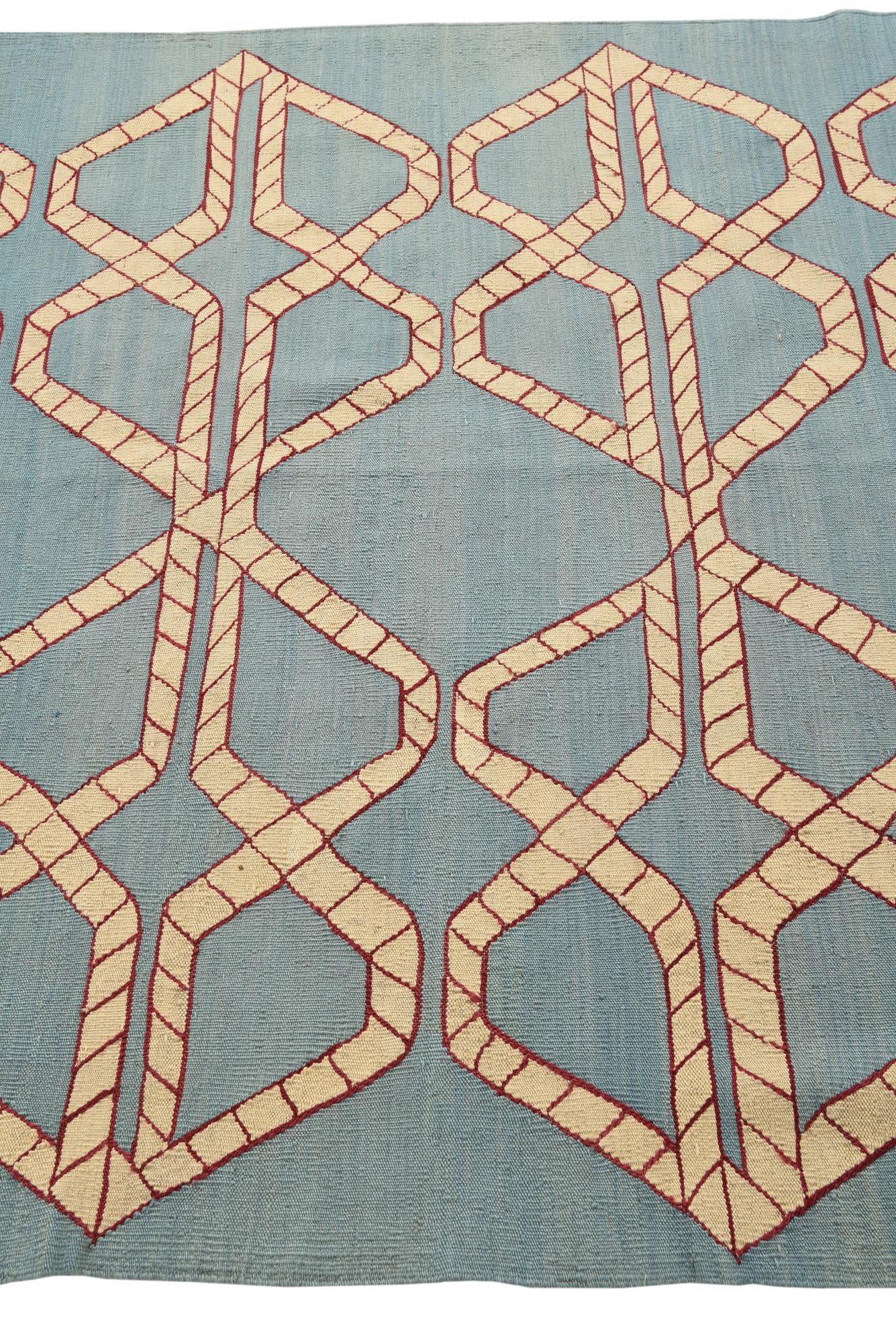 5' 4 x 6' 4 Hand Woven Kilim Modern Wool Rug