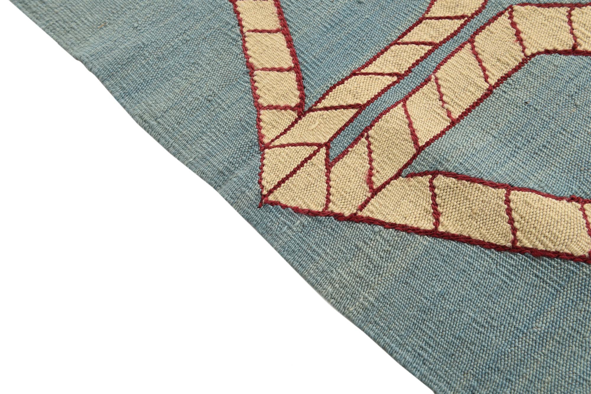 5' 4 x 6' 4 Hand Woven Kilim Modern Wool Rug