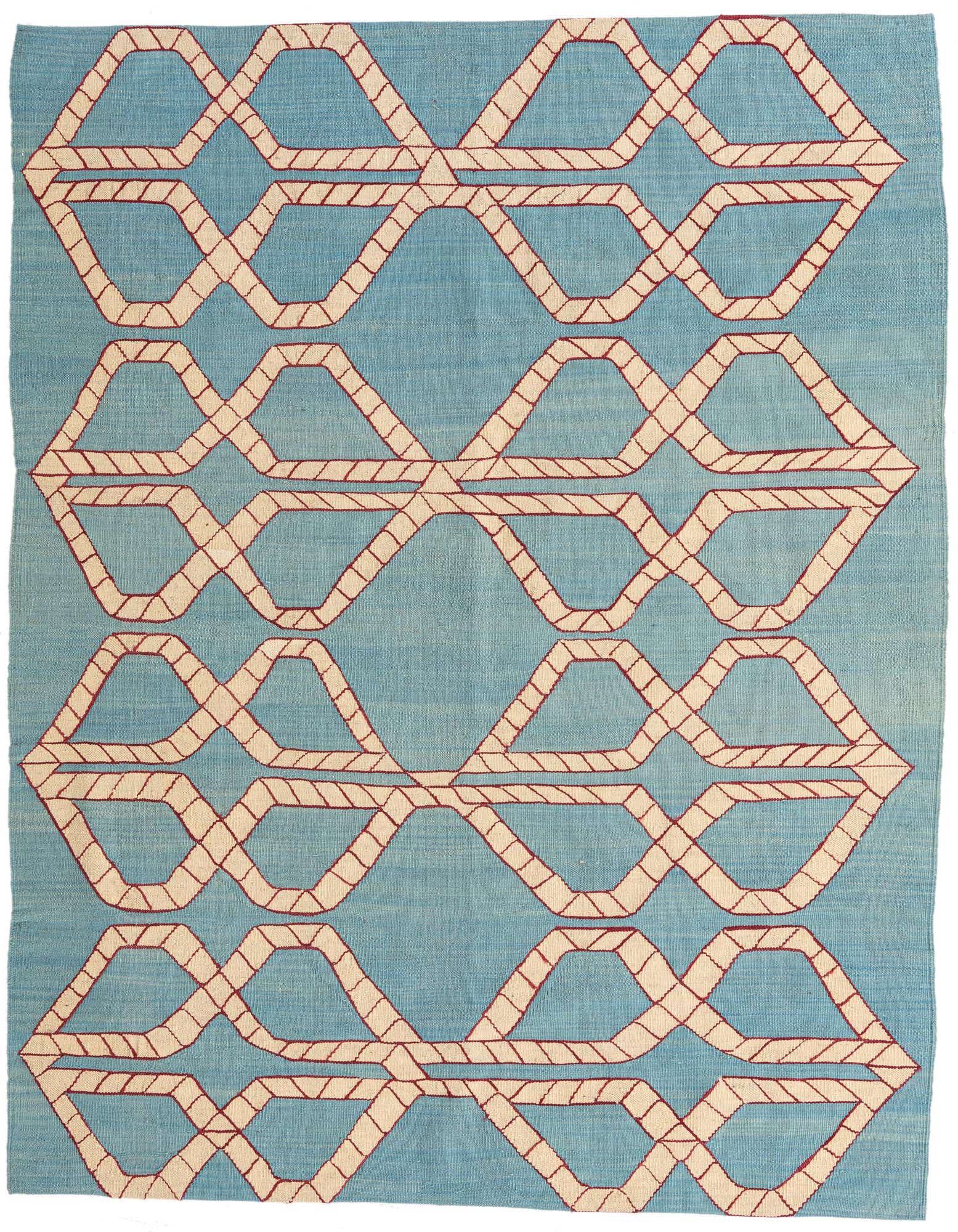 5' 4 x 6' 4 Hand Woven Kilim Modern Wool Rug