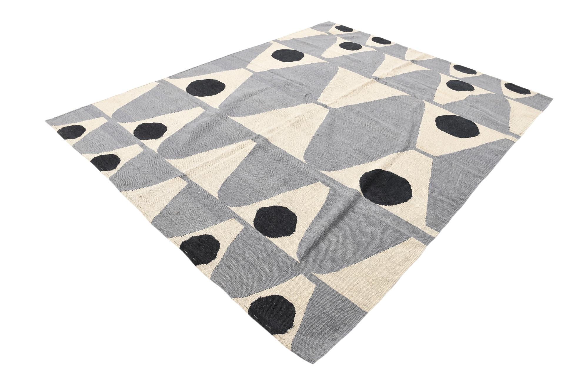 5' 11 x 7' 6 Hand Woven Kilim Modern Wool Rug