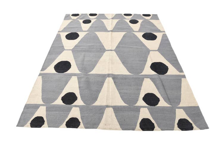 Detail image of 5' 11 x 7' 6 Hand Woven Kilim Modern Wool Rug