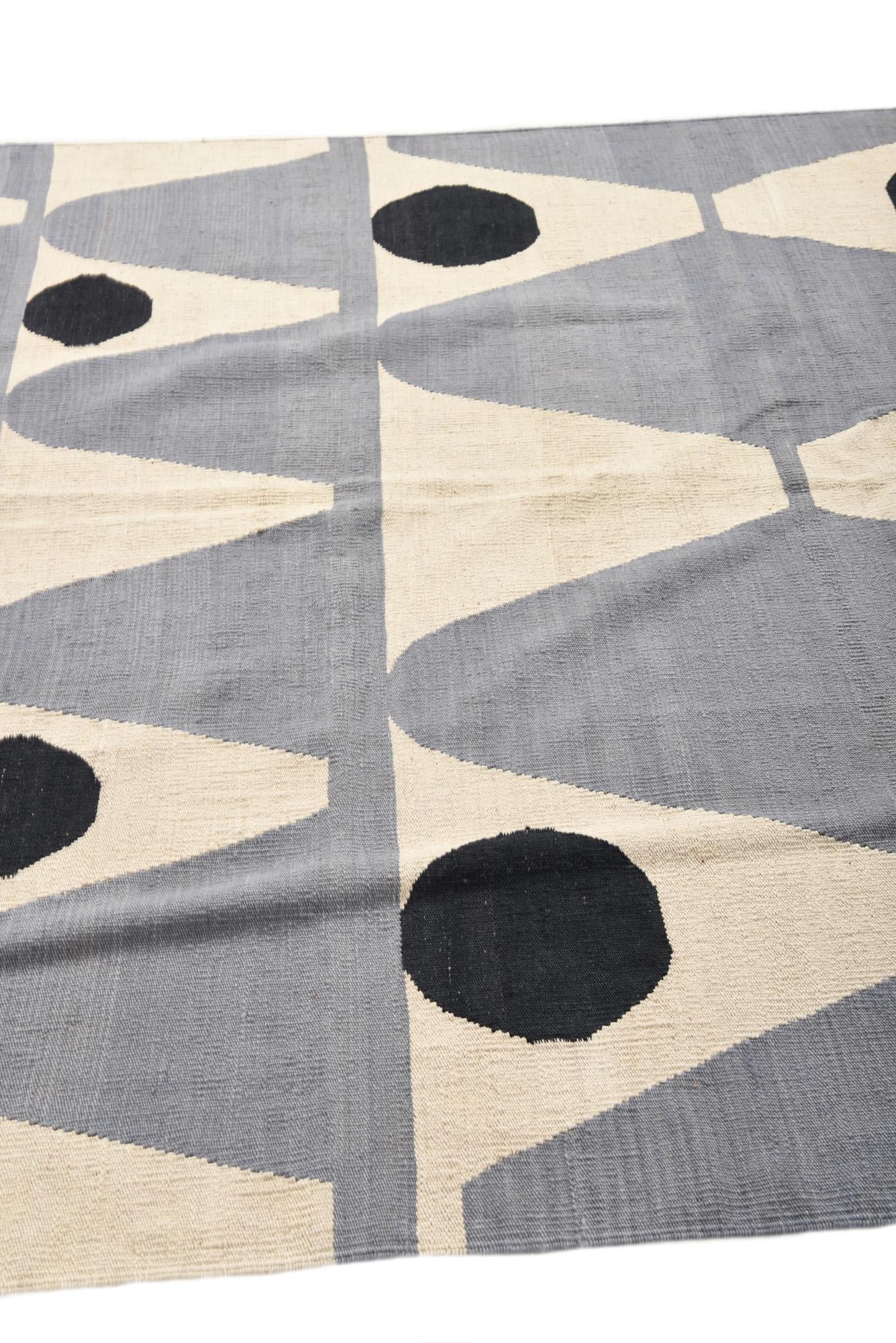 5' 11 x 7' 6 Hand Woven Kilim Modern Wool Rug