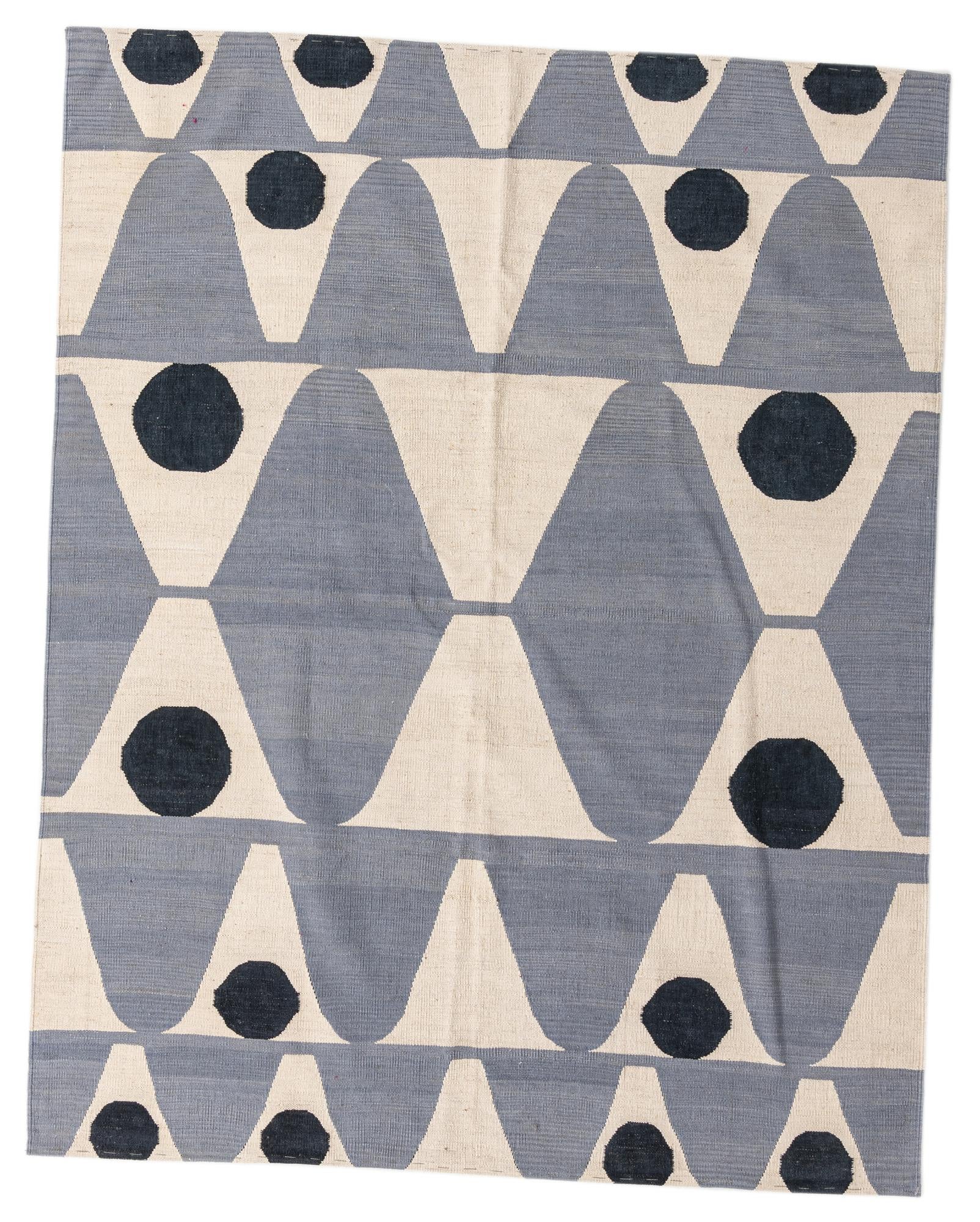 5' 11 x 7' 6 Hand Woven Kilim Modern Wool Rug