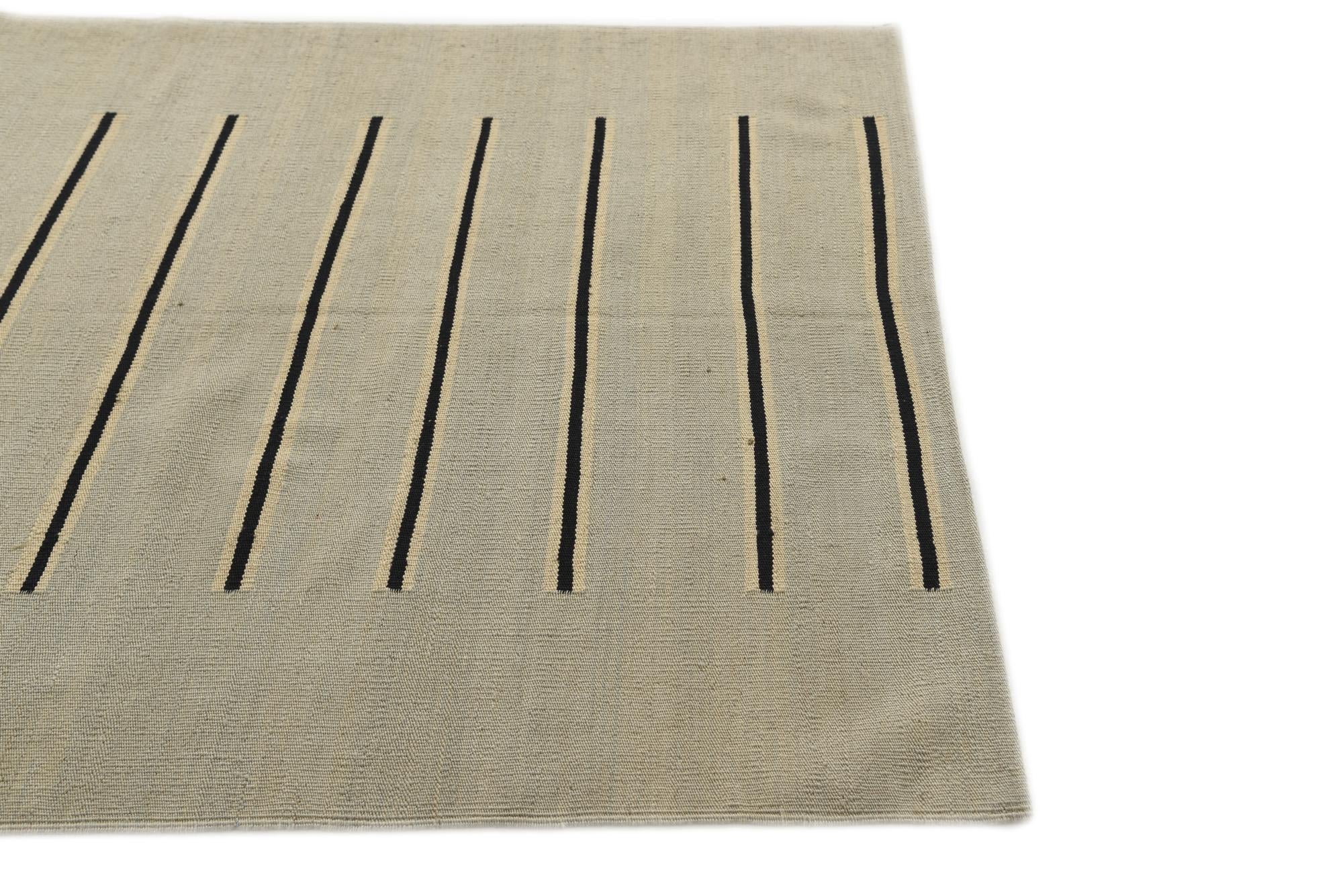 4' x 6' Hand Woven Kilim Modern Wool Rug