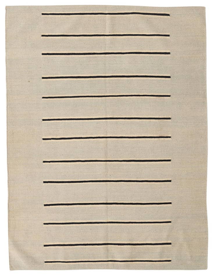 Detail image of 4' 3 x 5' 10 Hand Woven Kilim Modern Wool Rug