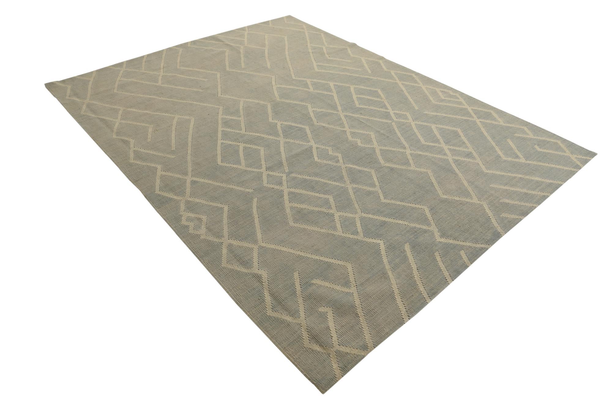 6' x 7' 10 Hand Woven Kilim Modern Wool Rug