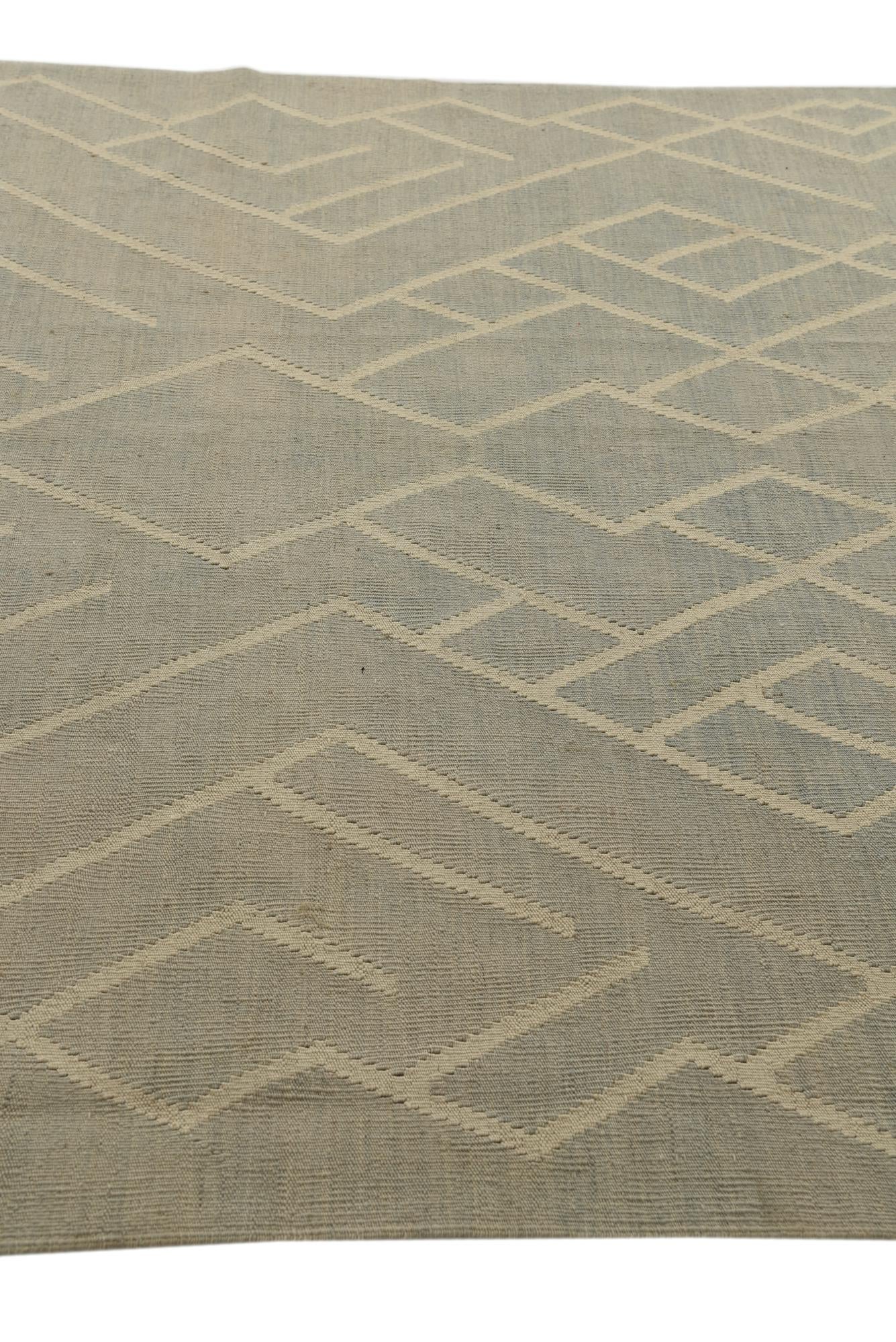 6' x 7' 10 Hand Woven Kilim Modern Wool Rug