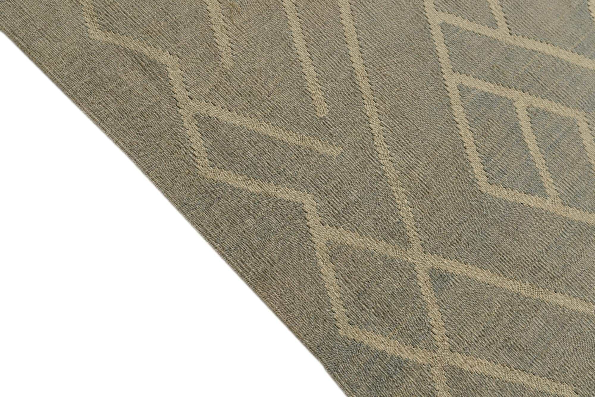 6' x 7' 10 Hand Woven Kilim Modern Wool Rug