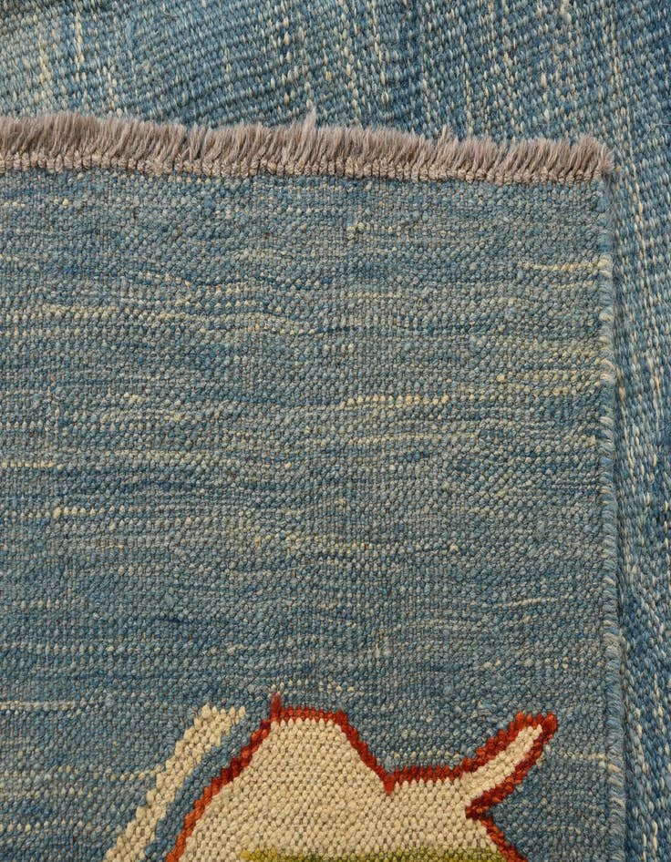 Detail image of 6' 5 x 9' 8  Hand Woven Kilim Modern Wool Rug