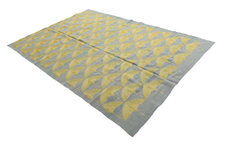 6' 6 x 9' 4 Hand Woven Kilim Modern Wool Rug