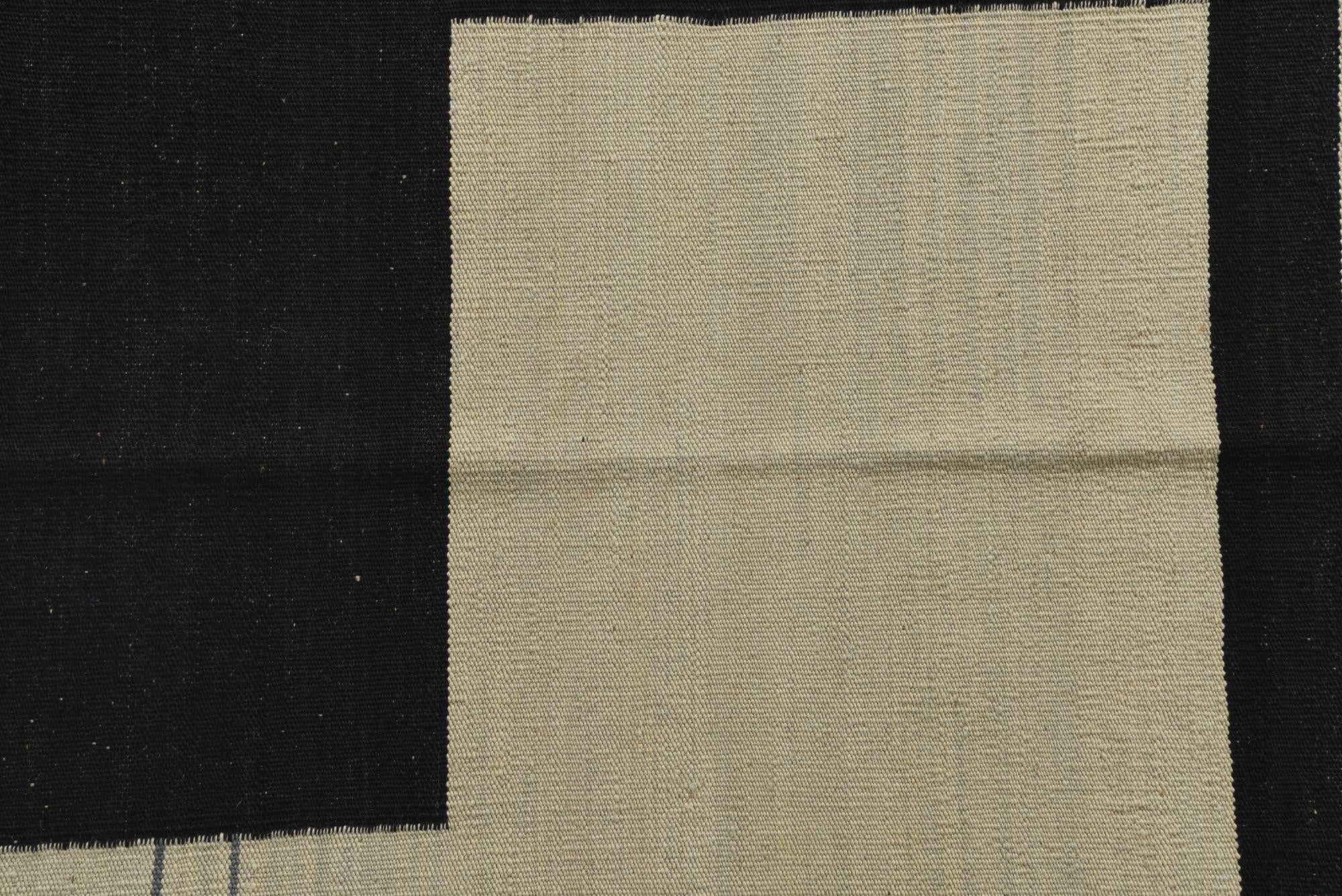 4' 4 x 5' 10 Hand Woven Kilim Modern Wool Rug