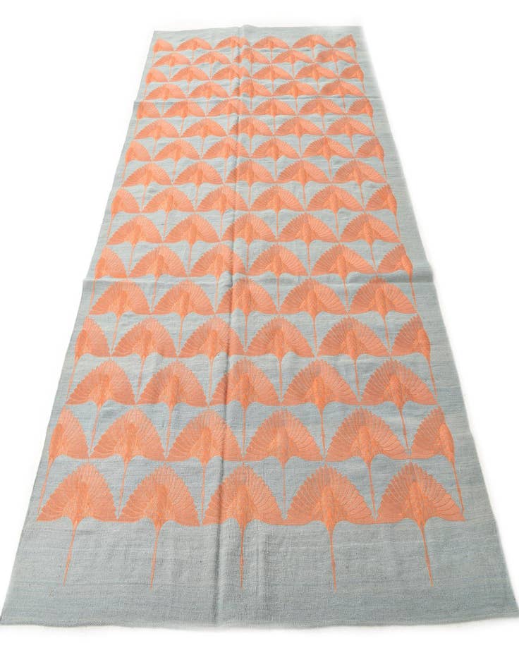 Detail image of 6' 6 x 9' 7  Hand Woven Kilim Modern Wool Rug