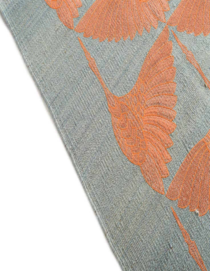 Detail image of 6' 6 x 9' 7  Hand Woven Kilim Modern Wool Rug