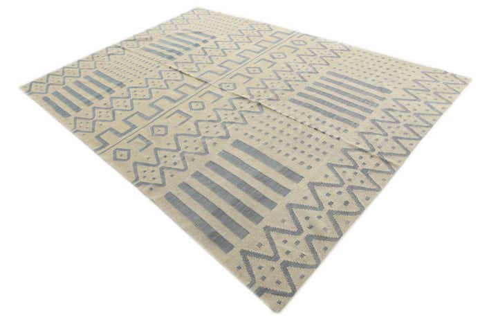 7' x 9' 9 Hand Woven Kilim Modern Wool Rug