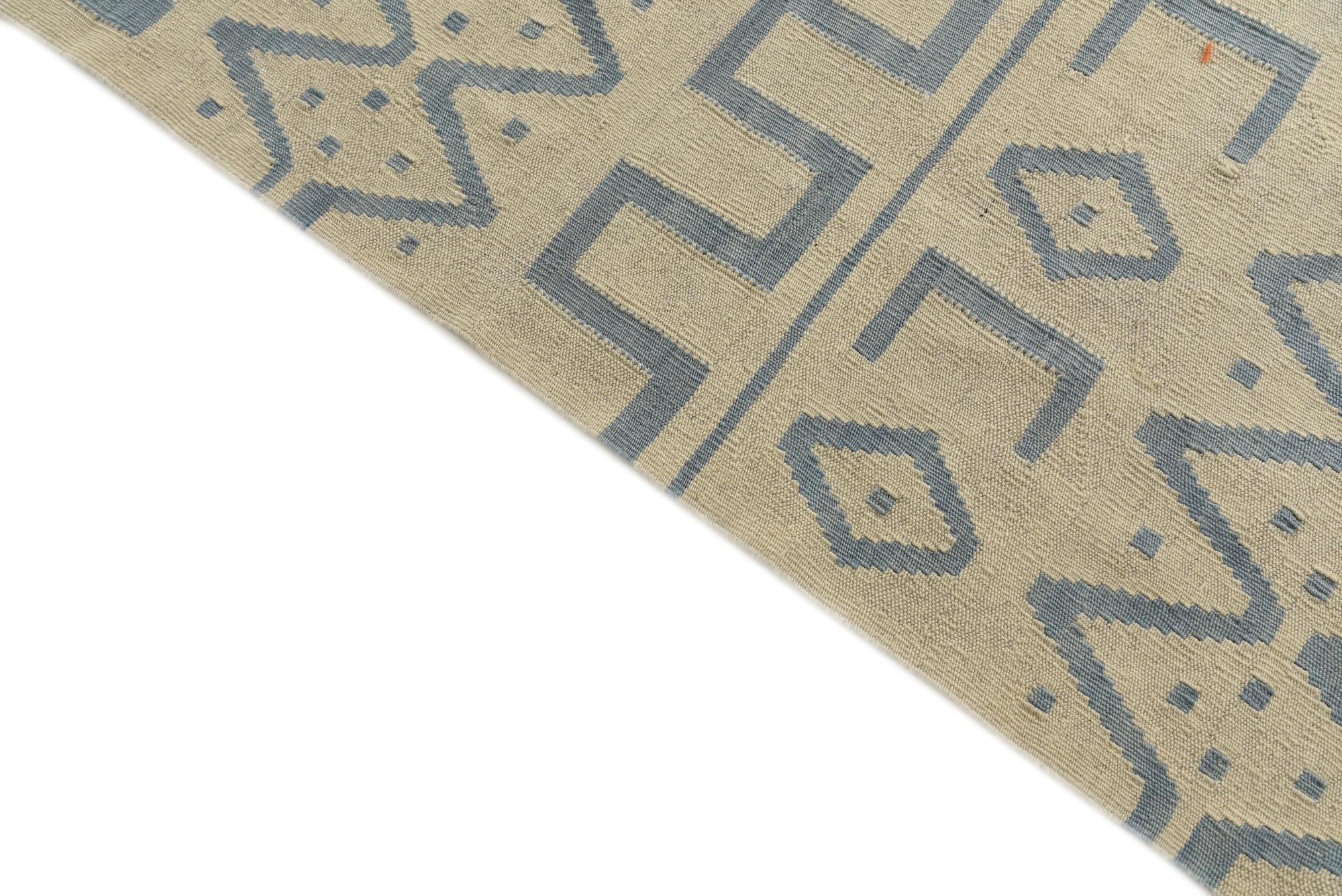 7' x 9' 9 Hand Woven Kilim Modern Wool Rug