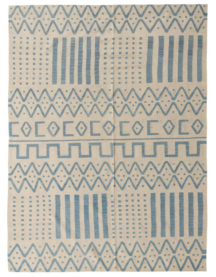 Detail image of 7' x 9' 9 Hand Woven Kilim Modern Wool Rug