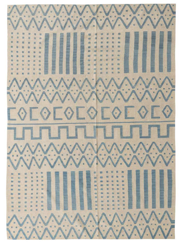 7' x 9' 9 Hand Woven Kilim Modern Wool Rug