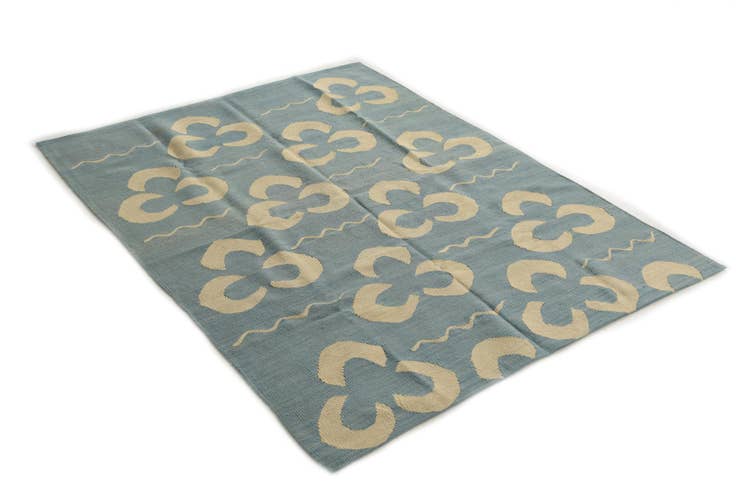 Detail image of 5' x 6' 5 Hand Woven Kilim Modern Wool Rug