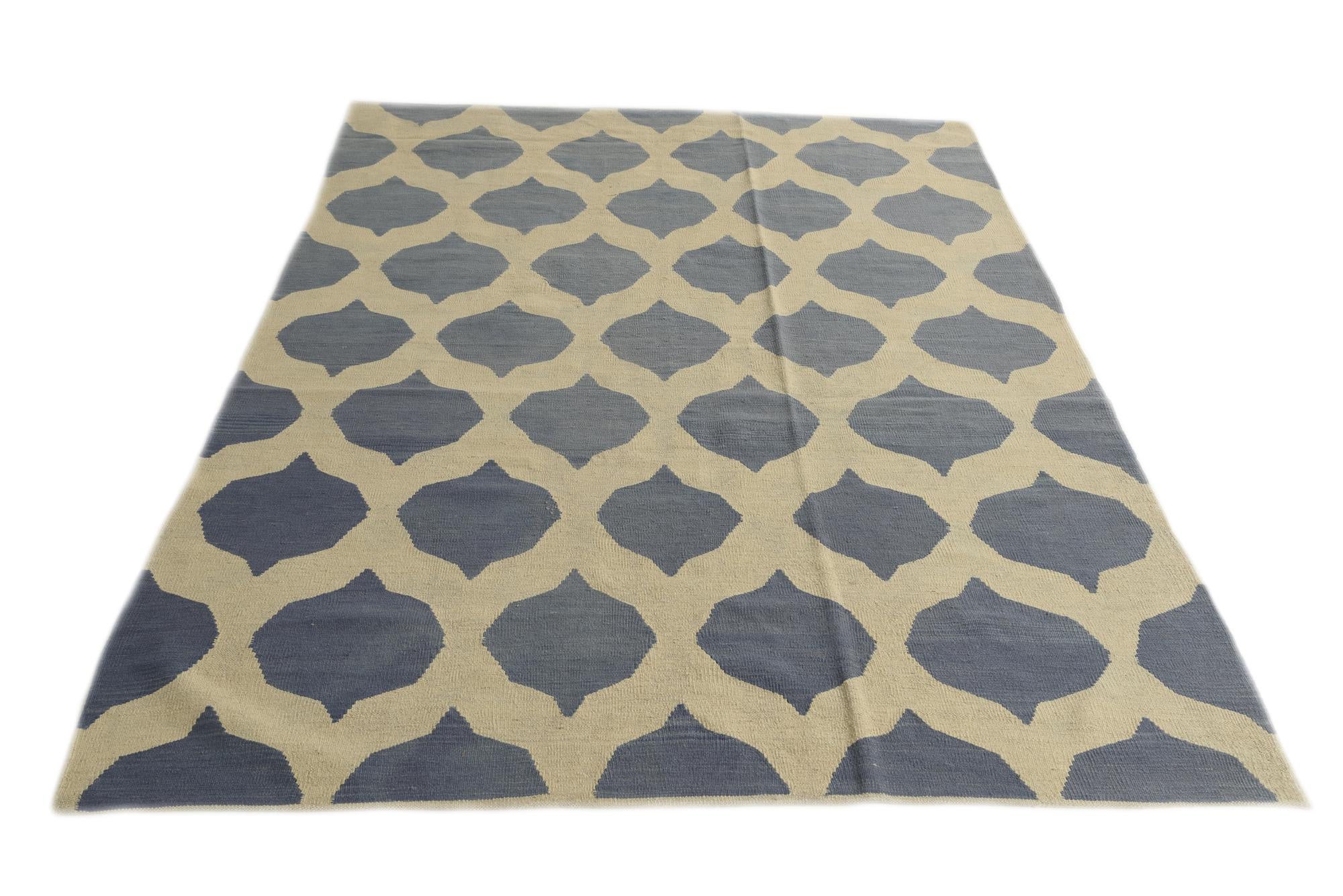 5' 10 x 7' 10 Hand Woven Kilim Modern Wool Rug