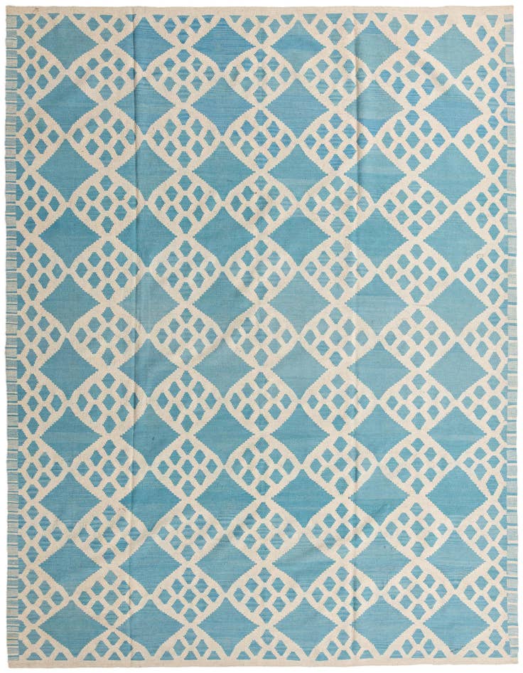Detail image of 8' 7 x 11' 8 Hand Woven Kilim Modern Wool Rug