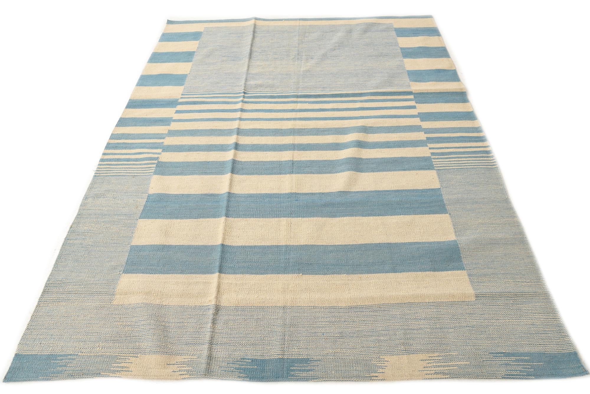 5' 9 x 7' 7 Hand Woven Kilim Modern Wool Rug