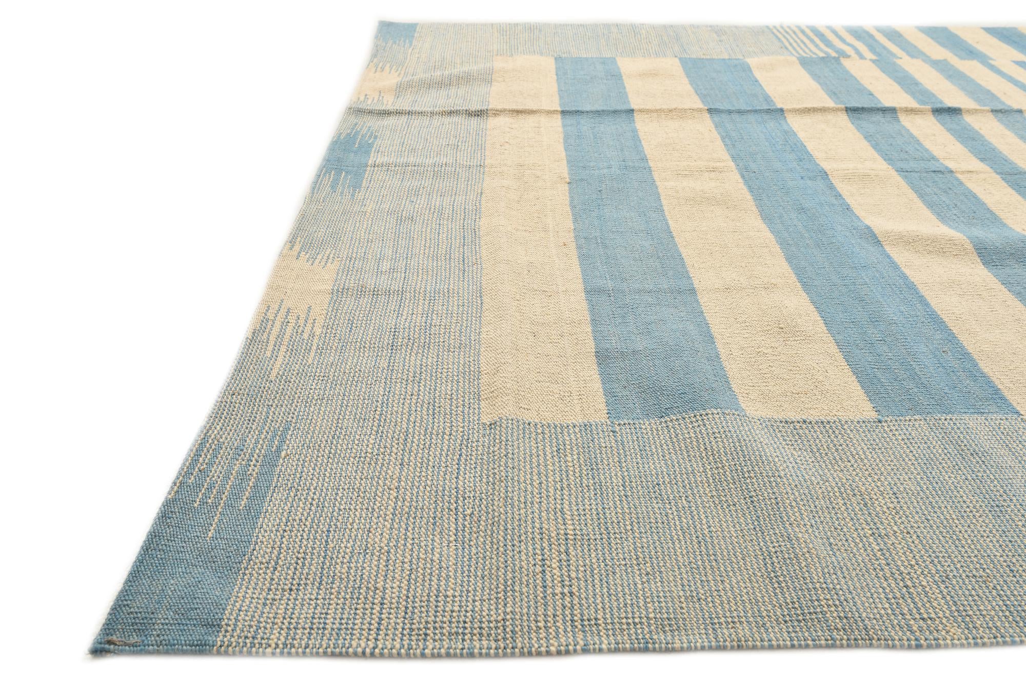 5' 9 x 7' 7 Hand Woven Kilim Modern Wool Rug