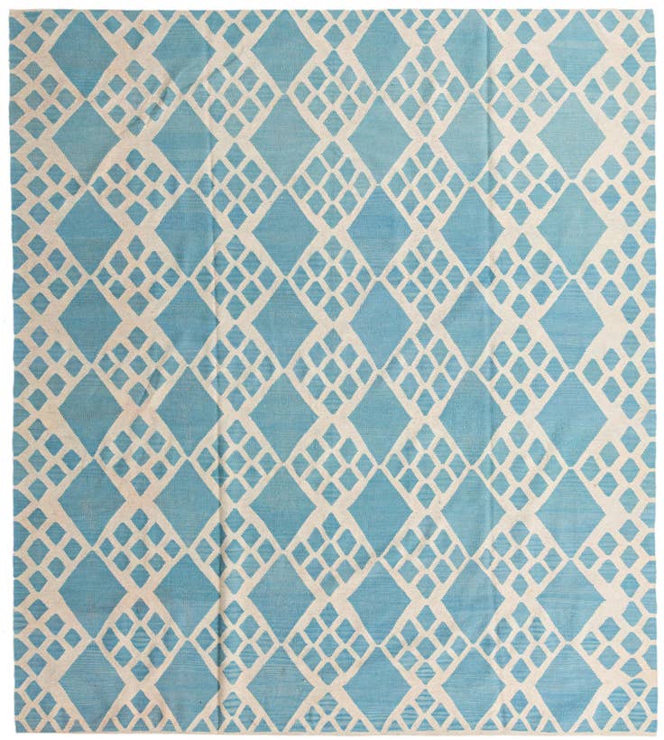 Detail image of 8' 9 x 9' 8 Hand Woven Kilim Modern Wool Rug
