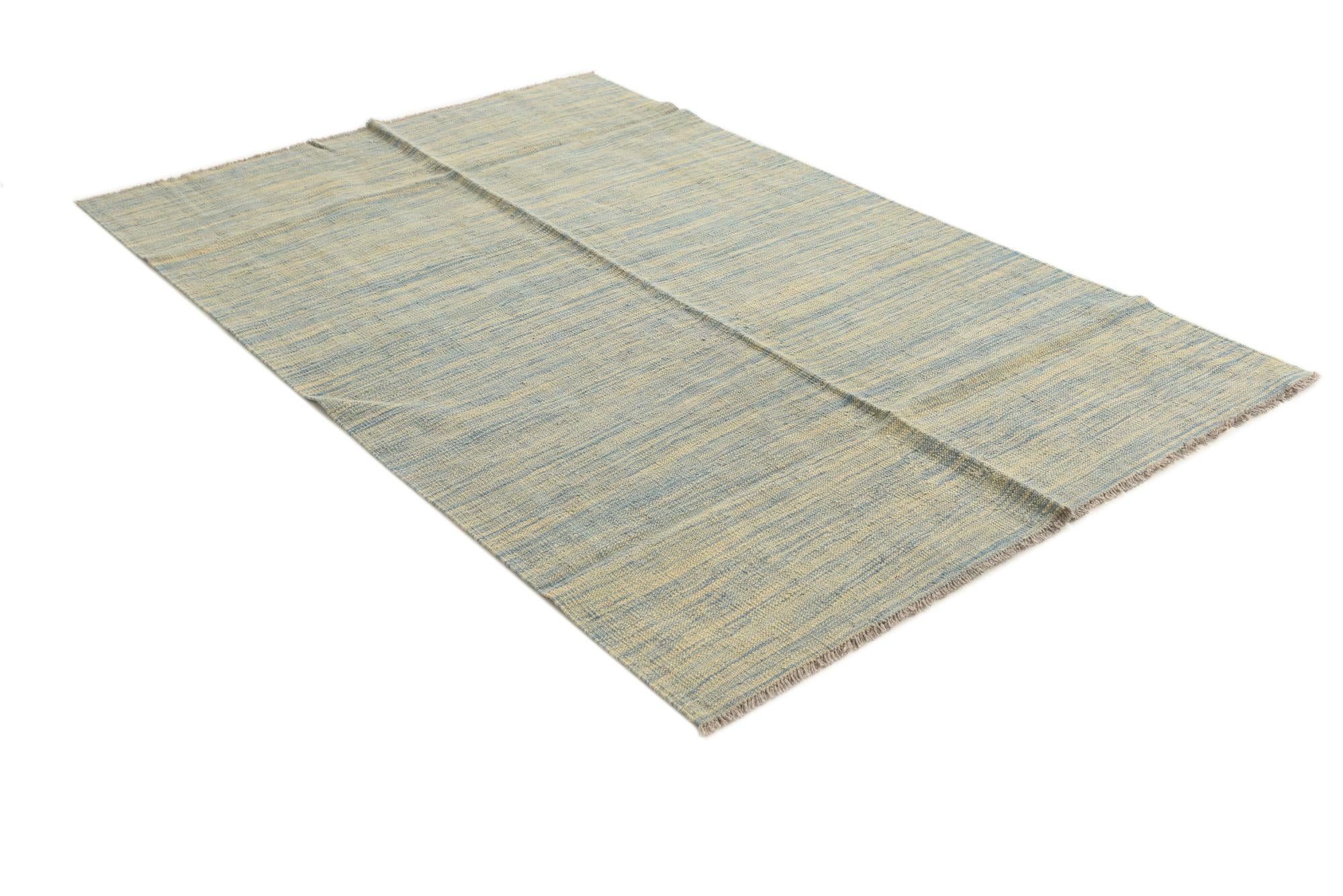 4' 1 x 6' Hand Woven Kilim Modern Wool Rug