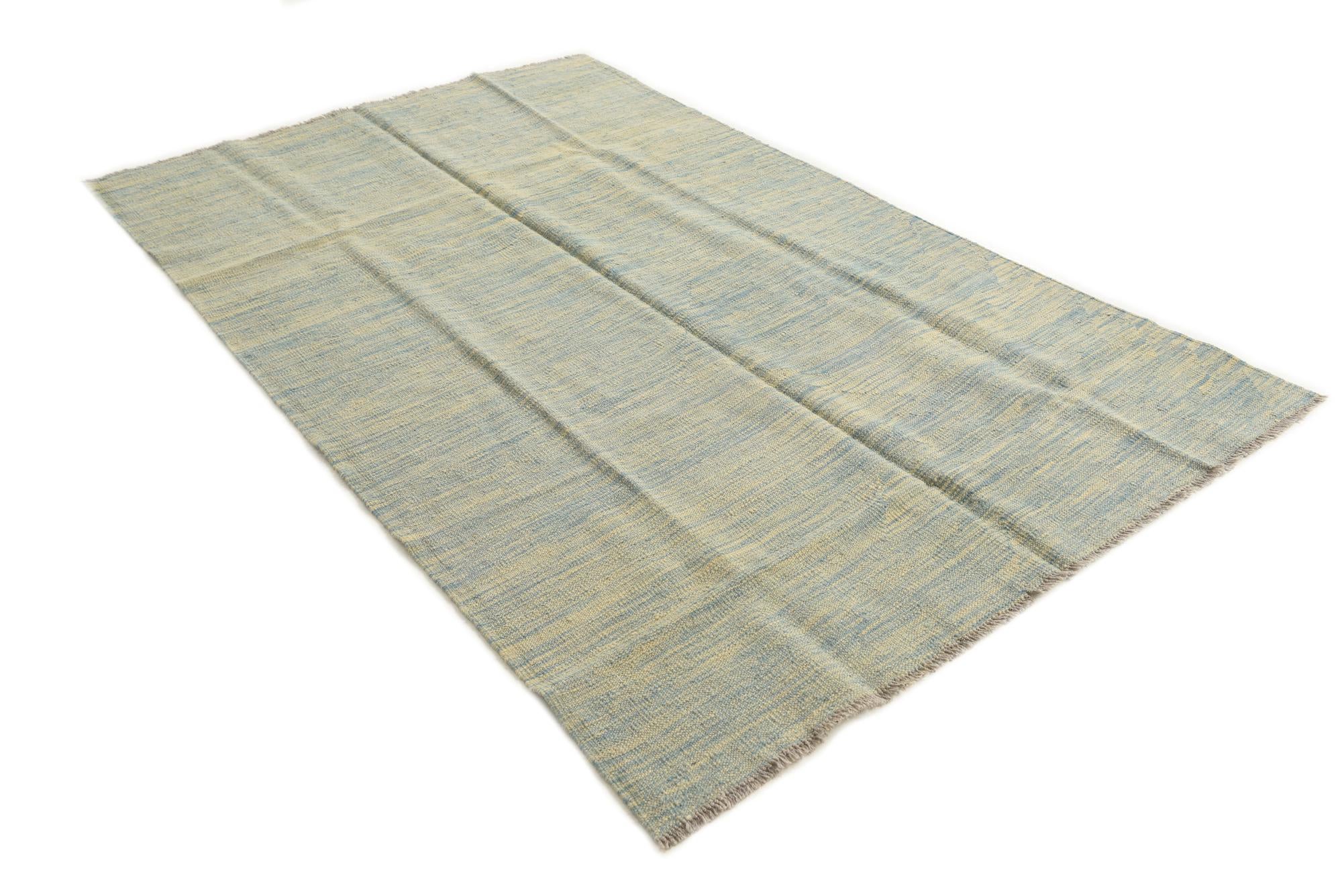 4' 2 x 6' 5 Hand Woven Kilim Modern Wool Rug