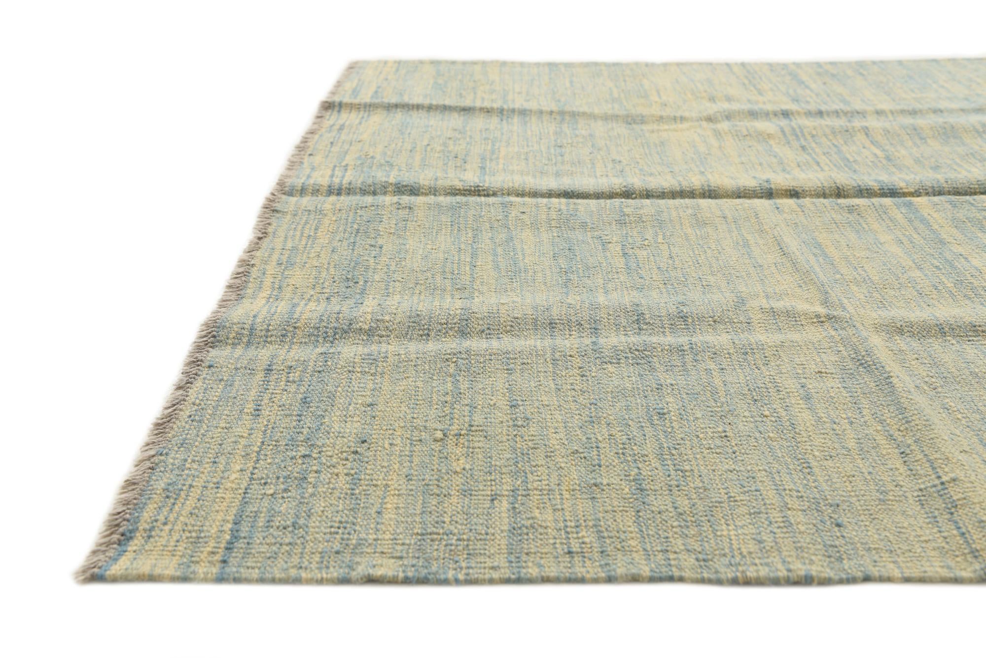 4' 2 x 6' 5 Hand Woven Kilim Modern Wool Rug