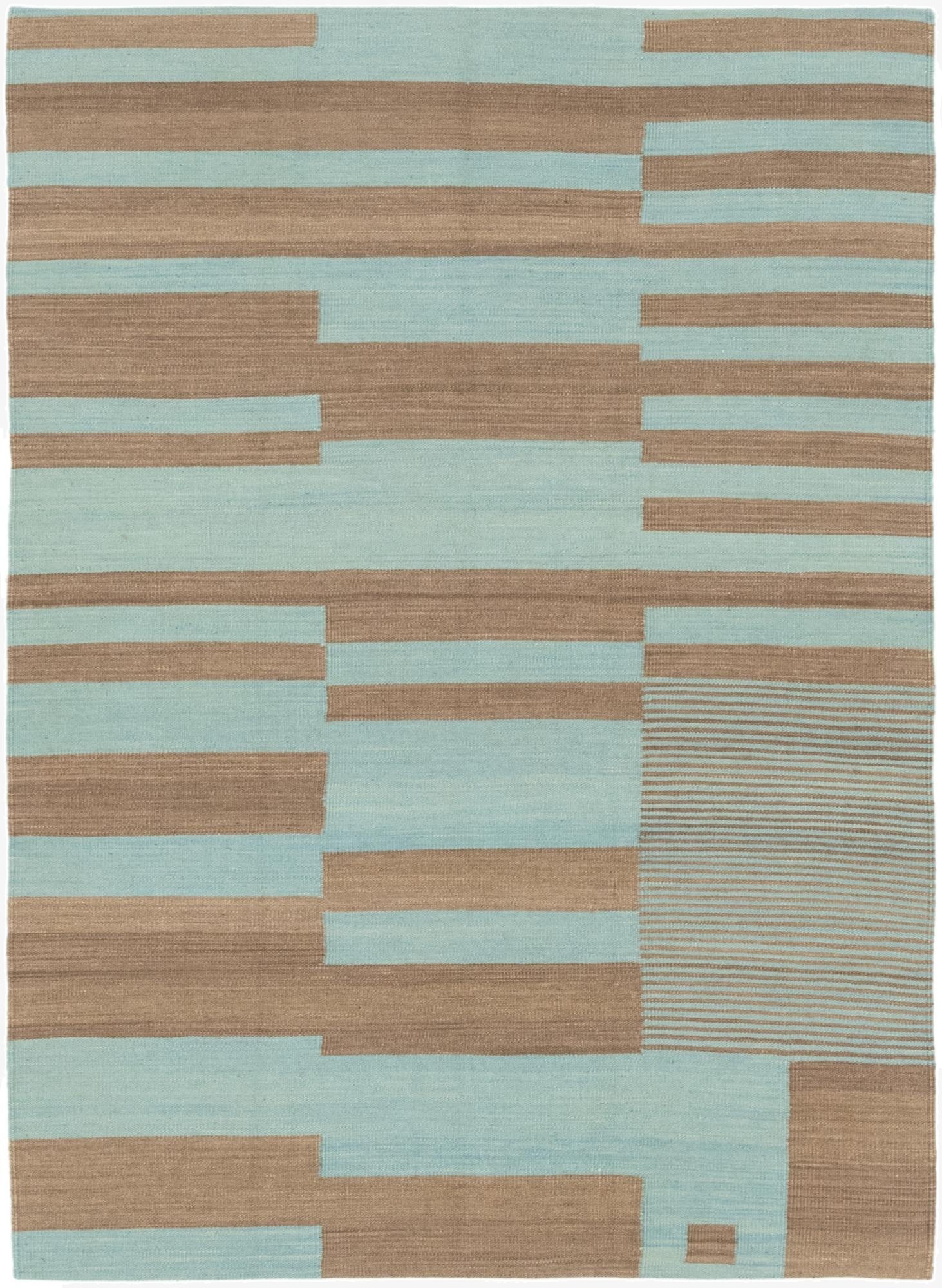 4' 4 x 5' 10  Hand Woven Kilim Modern Wool Rug