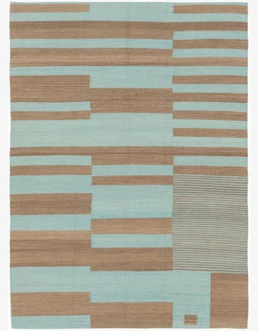 4' 4 x 5' 10 Hand Woven Kilim Modern Wool Rug