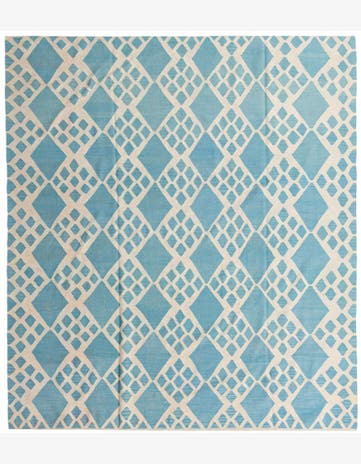 8' 9 x 9' 8 Hand Woven Kilim Modern Wool Rug