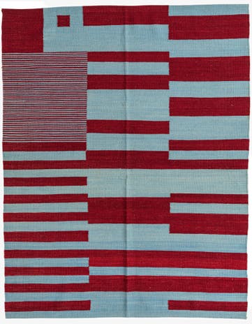 5' 4 x 6' 8 Hand Woven Kilim Modern Wool Rug