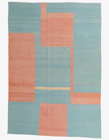 6' 7 x 9' 5 Hand Woven Kilim Modern Wool Rug