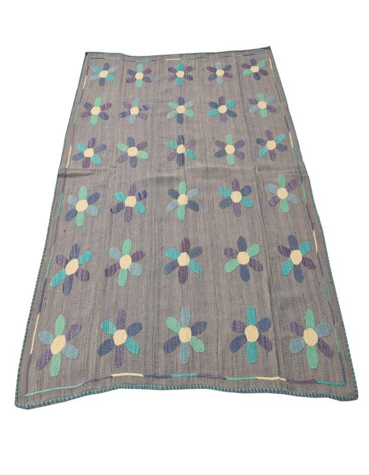 Detail image of 5' 3 x 6' 4  Hand Woven Kilim Suzani Wool Rug