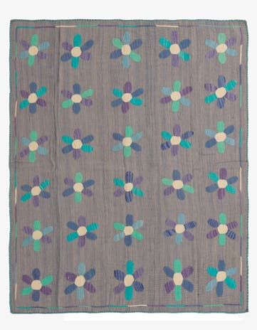 5' 3 x 6' 4 Hand Woven Kilim Suzani Wool Rug