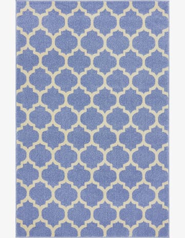 Light Blue Lattice Rug