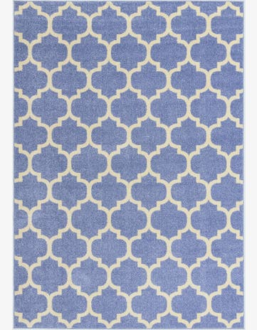 Light Blue Lattice Rug