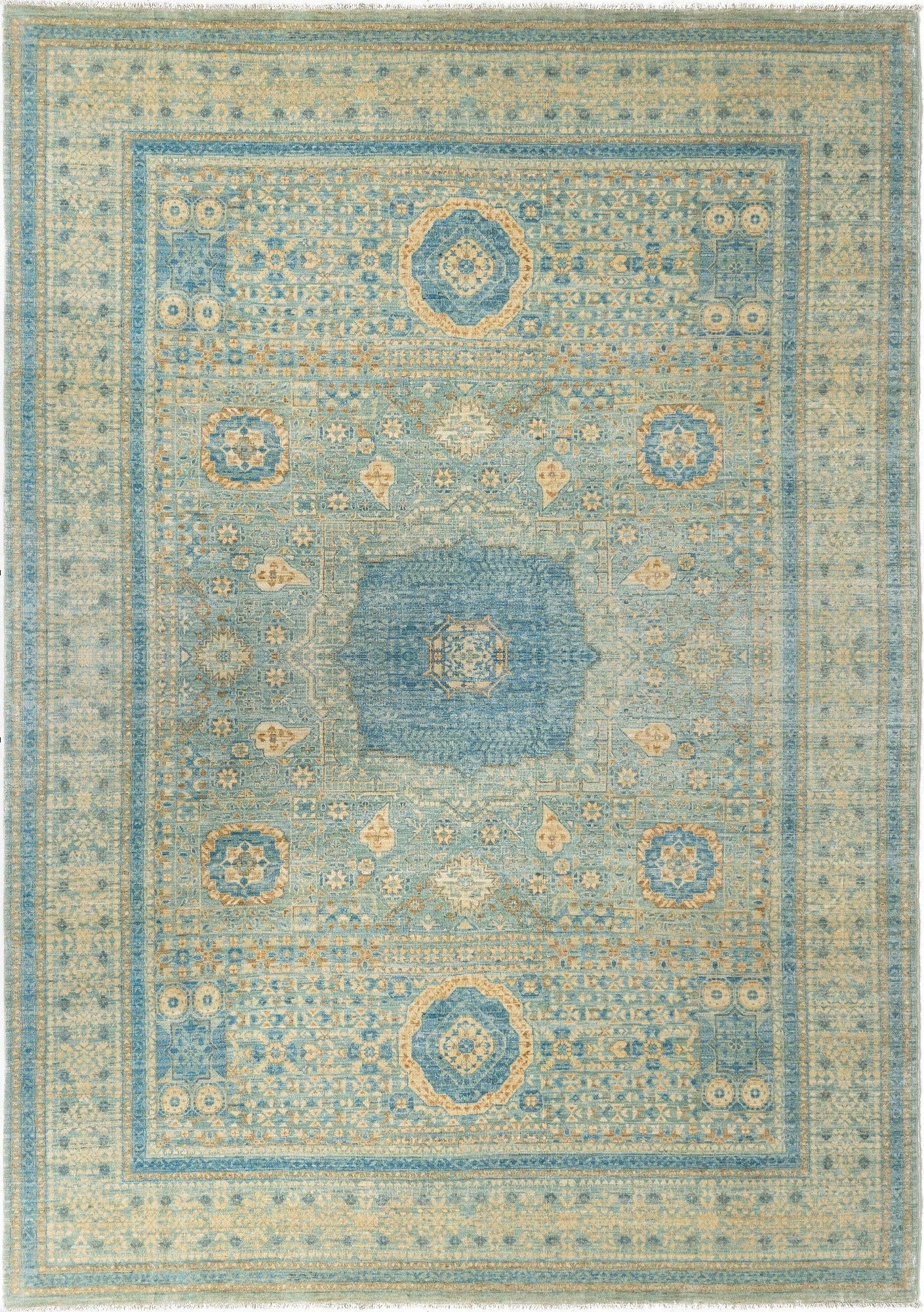 8' x 11' 3 Hand Knotted Mamluk Rug