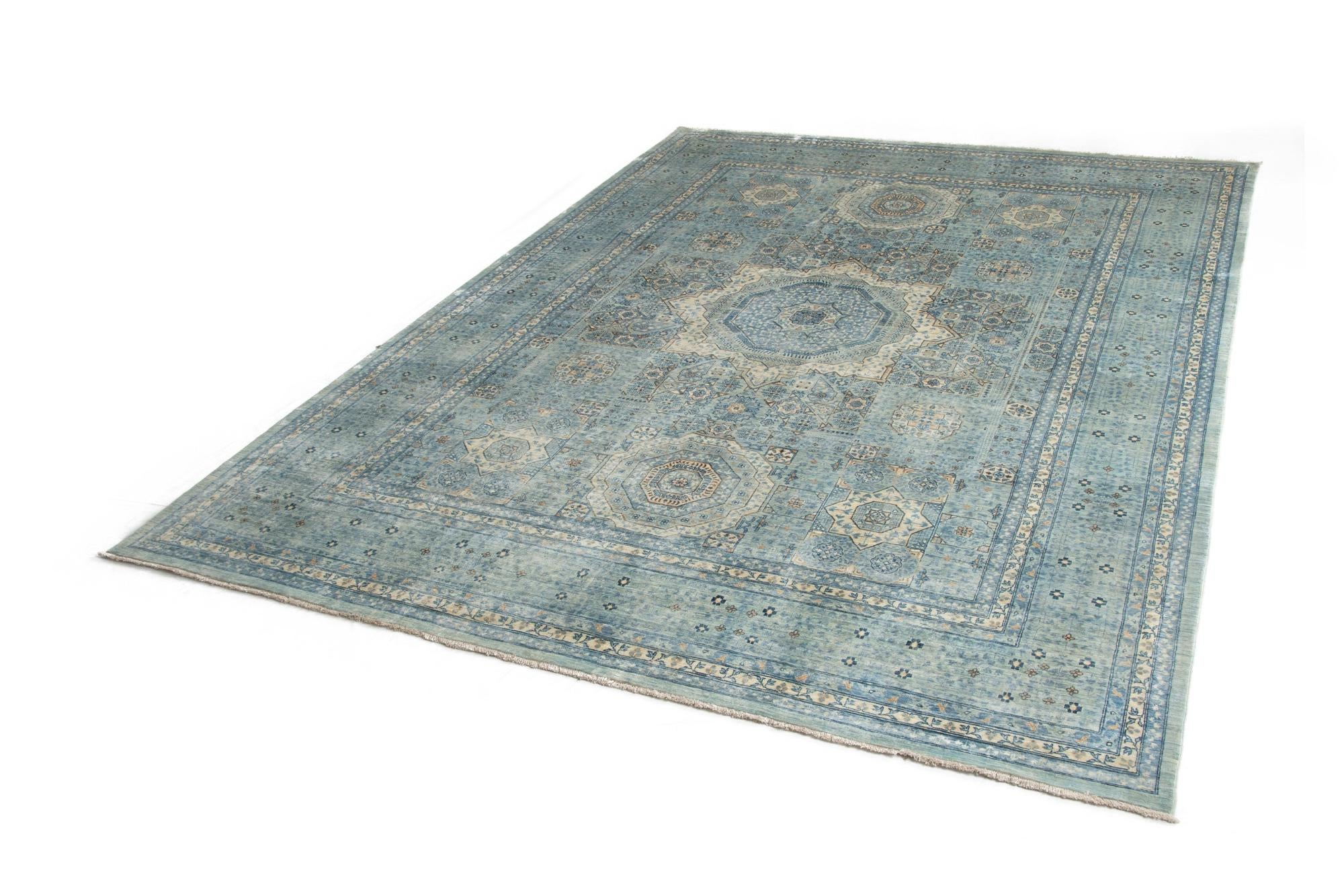 8' 11 x 11' 10 Hand Knotted Mamluk Rug