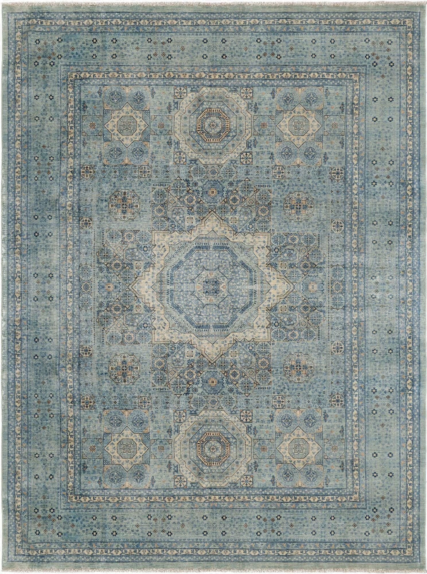8' 11 x 11' 10  Hand Knotted Mamluk Rug