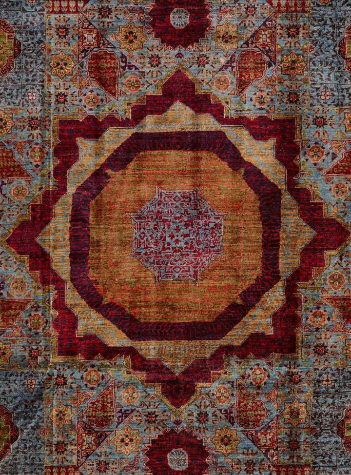 7' 11 x 9' 8 Hand Knotted Mamluk Ziegler Rug
